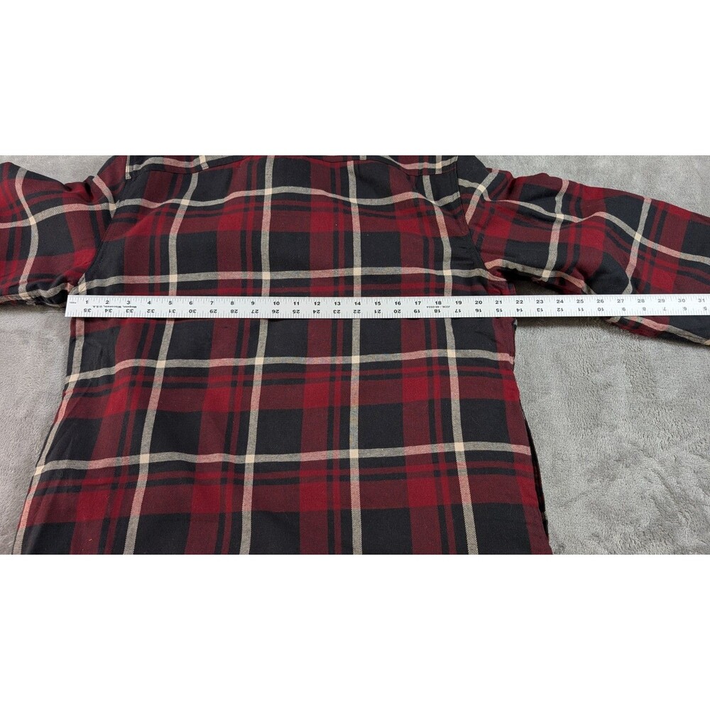 Wrangler Flannel Shirt Jacket Mens S Red Plaid Sherpa Lined Shacket Warm - Picture 8 of 9